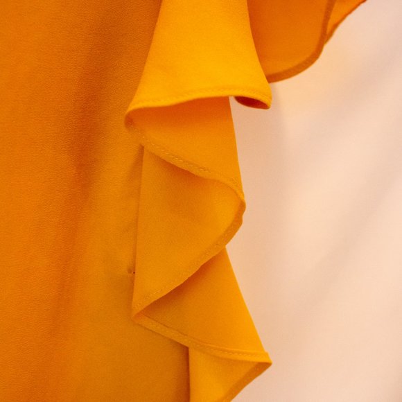 Mustard Yellow/Gold Short Sleeve Blouse - Picture 5 of 7